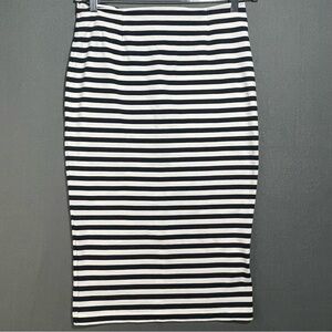J.Crew Navy White Striped Pencil Skirt Re-Imagined Size 8